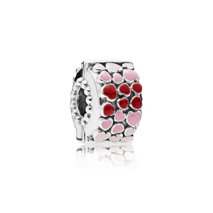 (bild till) PANDORA Red & Pink Hearts Klämstopp 796594ENMX