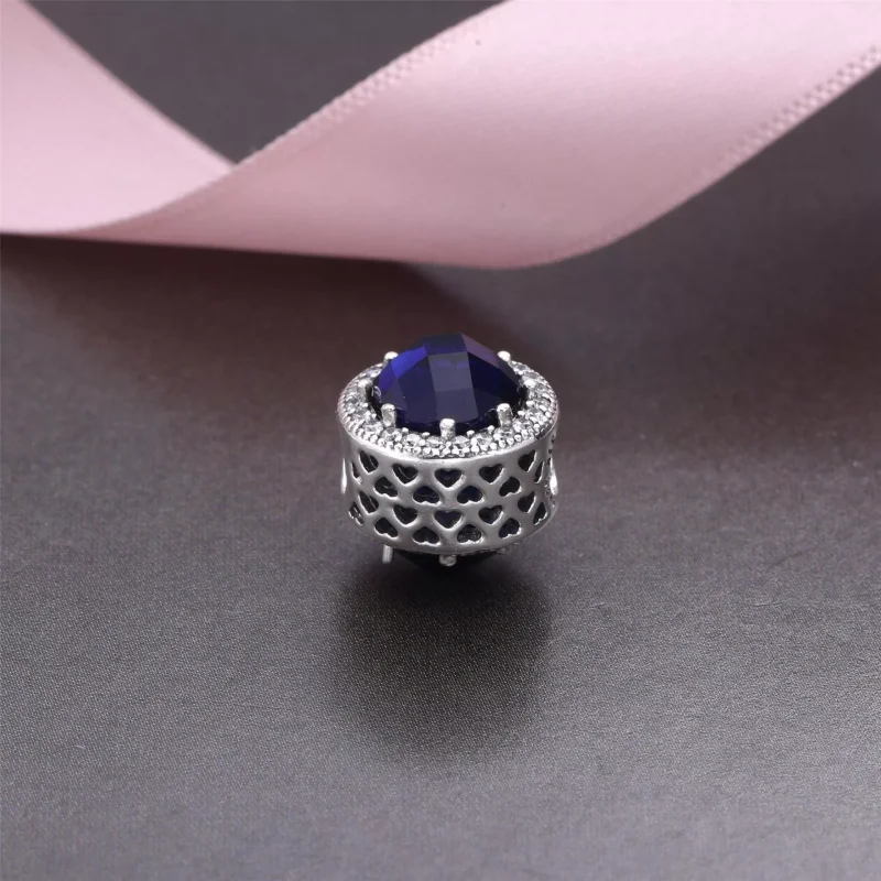 (bild till) PANDORA Sparkling Dark Blue Berlock 791725NMB - View 3