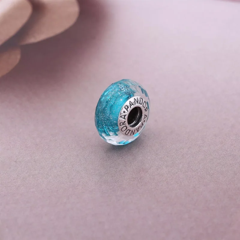 (bild till) PANDORA Teal Shimmer Glass Berlock 791655 - View 2