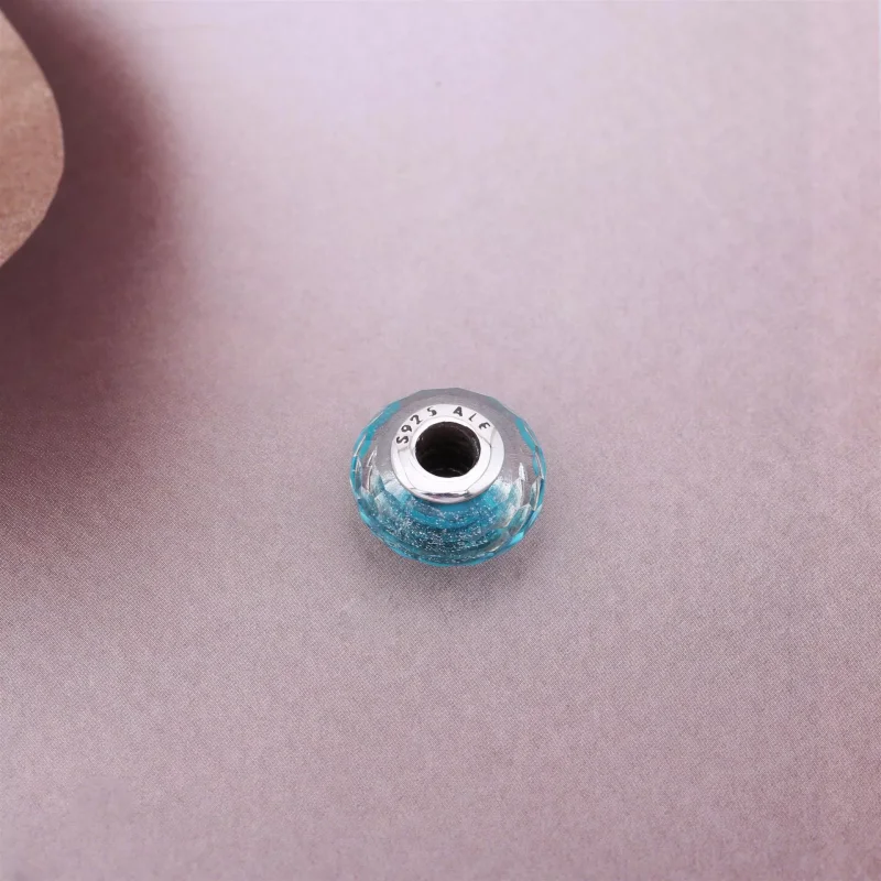 (bild till) PANDORA Teal Shimmer Glass Berlock 791655 - View 3
