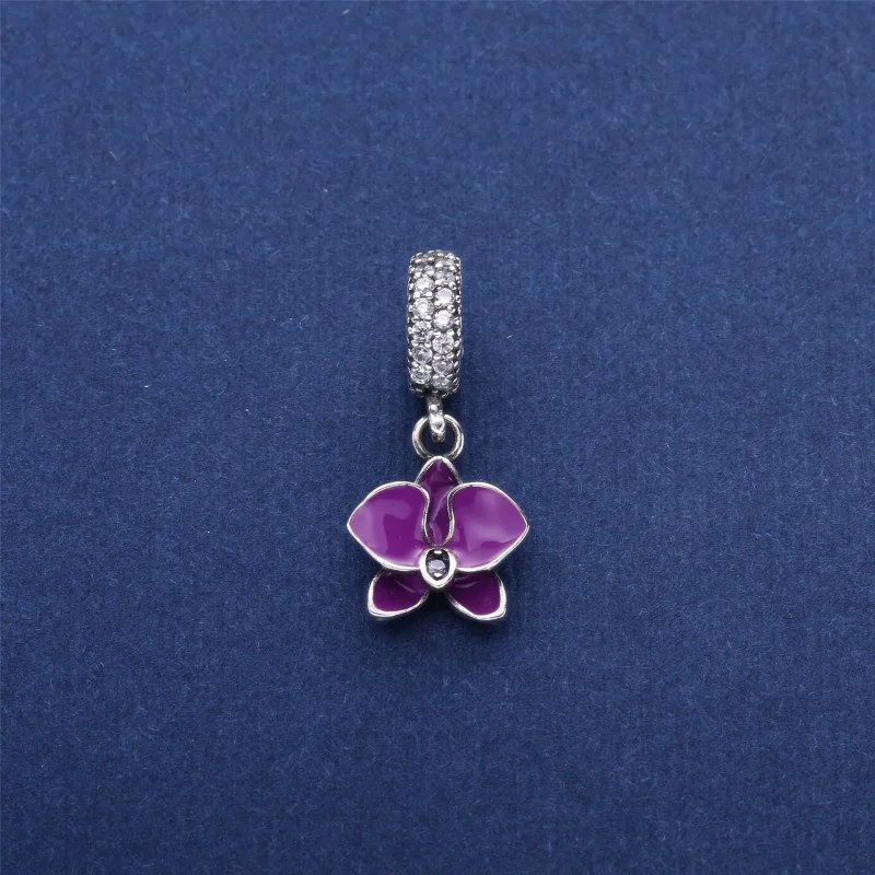 (bild till) PANDORA White Orchid Hängberlock 791554EN12 - View 2