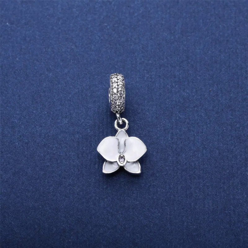 (bild till) PANDORA White Orchid Hängberlock 791554EN12 - View 4