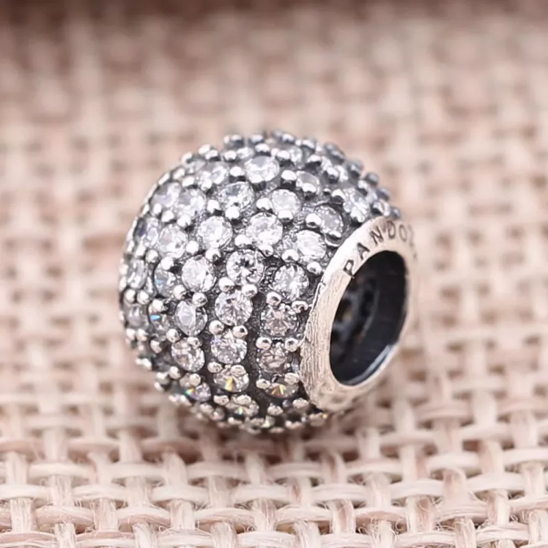 (bild till) PANDORA White Pavé Ball Berlock 791051CZ - View 2