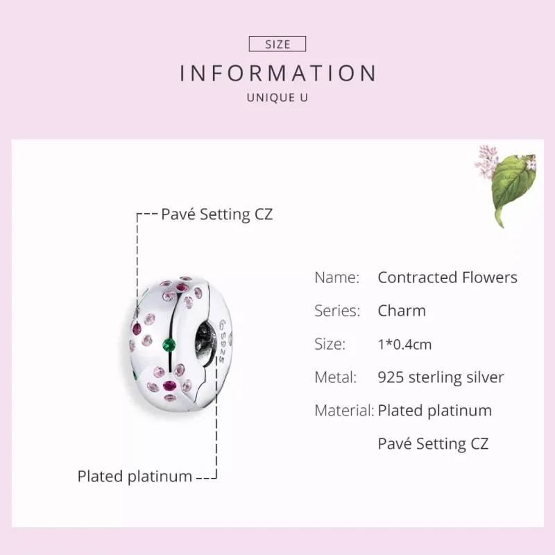 (bild till) Pandora Stil Klämstopp Kontraherade Blommor - Bsc245 - View 7