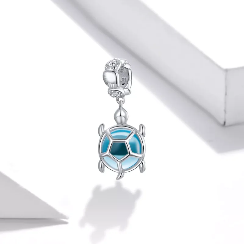 (bild till) Pandora Stil Hängberlock Blå Murano Glassköldpadda - Scc1804 - View 2