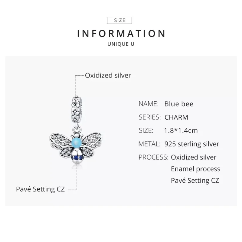 (bild till) Pandora Stil Hängberlock Blue Bee - Scc1480 - View 8