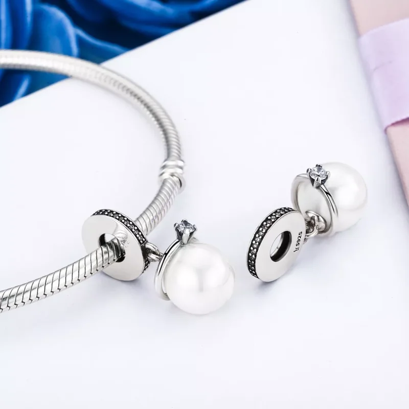 (bild till) Pandora Stil Hängberlock Eleganta Pärlor - Scc137 - View 4