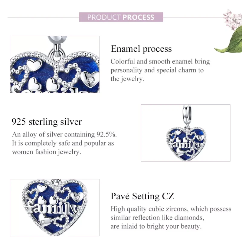 (bild till) Pandora Stil Hängberlock Familjebrev - Bsc293 - View 8