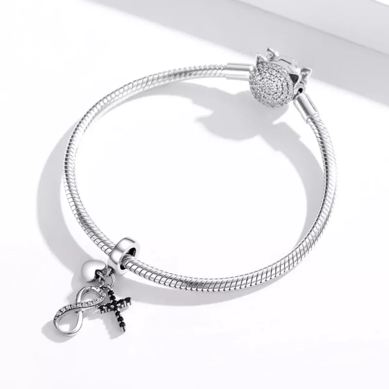 (bild till) Pandora Stil Hängberlock Infinity Cross And Heart - Scc1713 - View 3