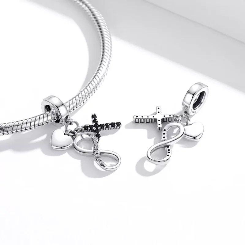 (bild till) Pandora Stil Hängberlock Infinity Cross And Heart - Scc1713 - View 4