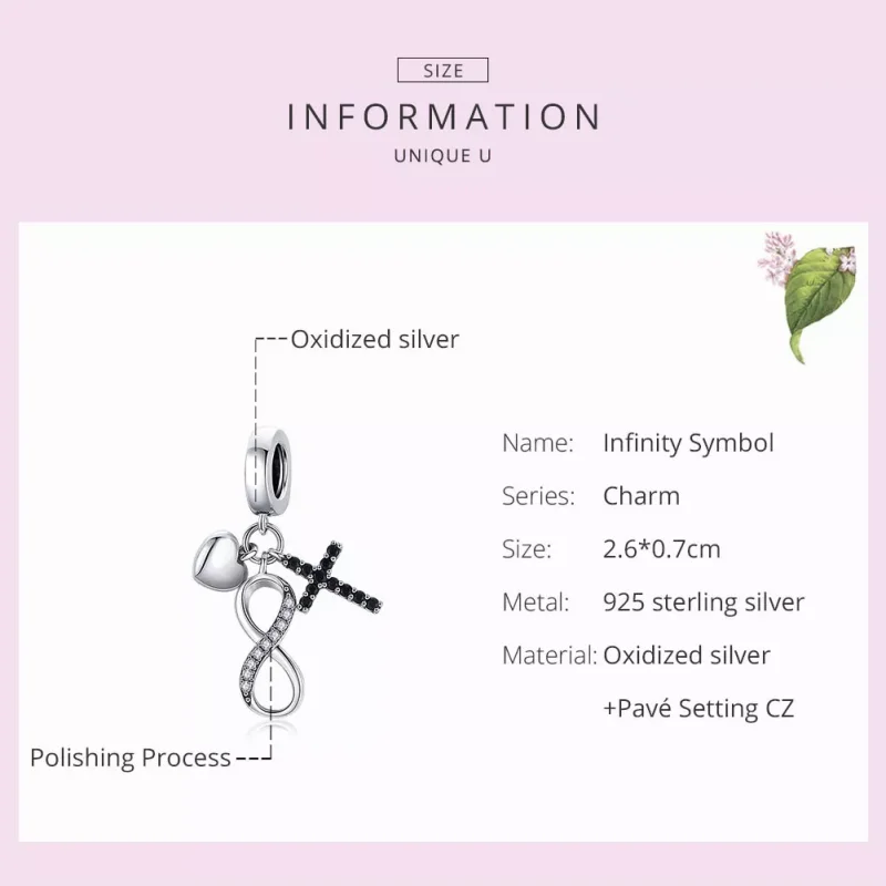 (bild till) Pandora Stil Hängberlock Infinity Cross And Heart - Scc1713 - View 7