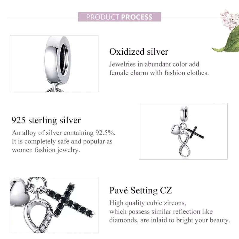 (bild till) Pandora Stil Hängberlock Infinity Cross And Heart - Scc1713 - View 8