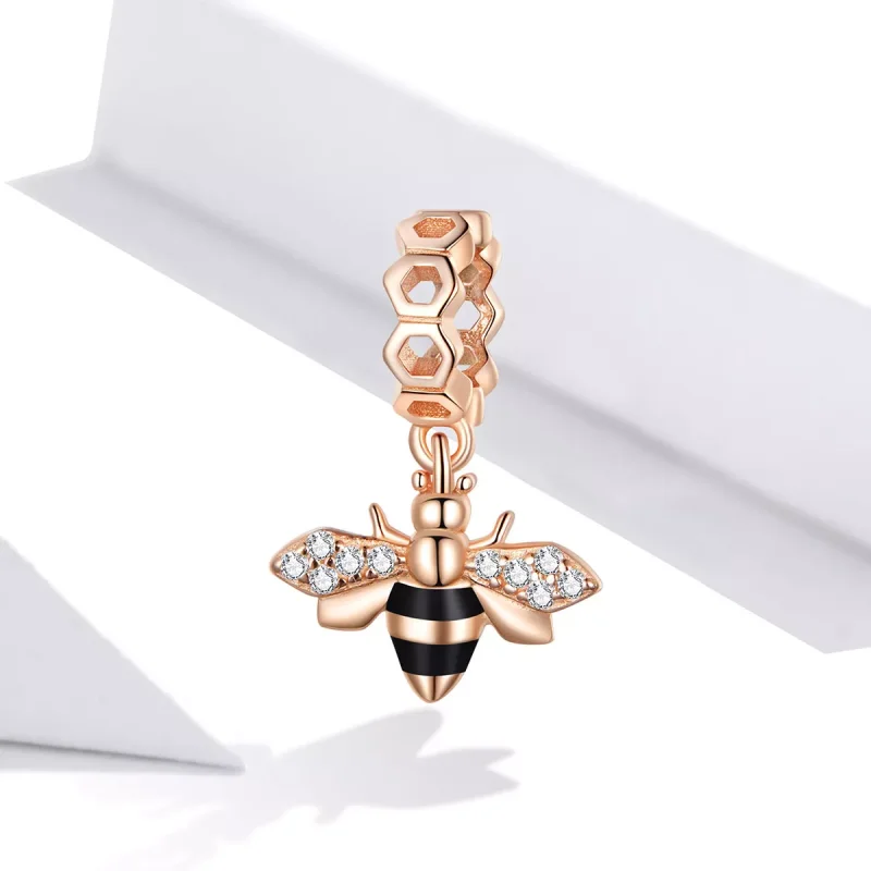(bild till) Pandora Stil Hängberlock Litet Bi 14 Karat Roséguld - Bsc370 - View 2
