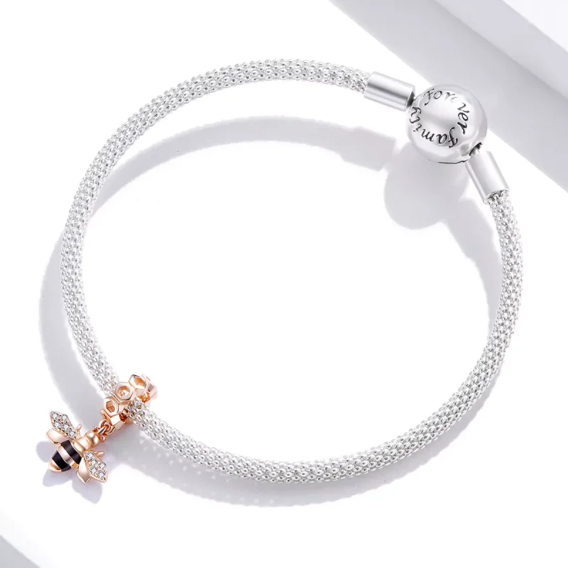 (bild till) Pandora Stil Hängberlock Litet Bi 14 Karat Roséguld - Bsc370 - View 3
