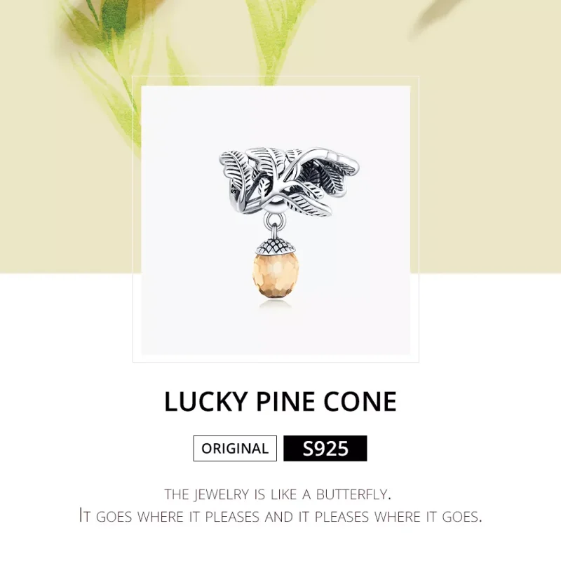 (bild till) Pandora Stil Hängberlock Lucky Pine Cone - Bsc336 - View 6
