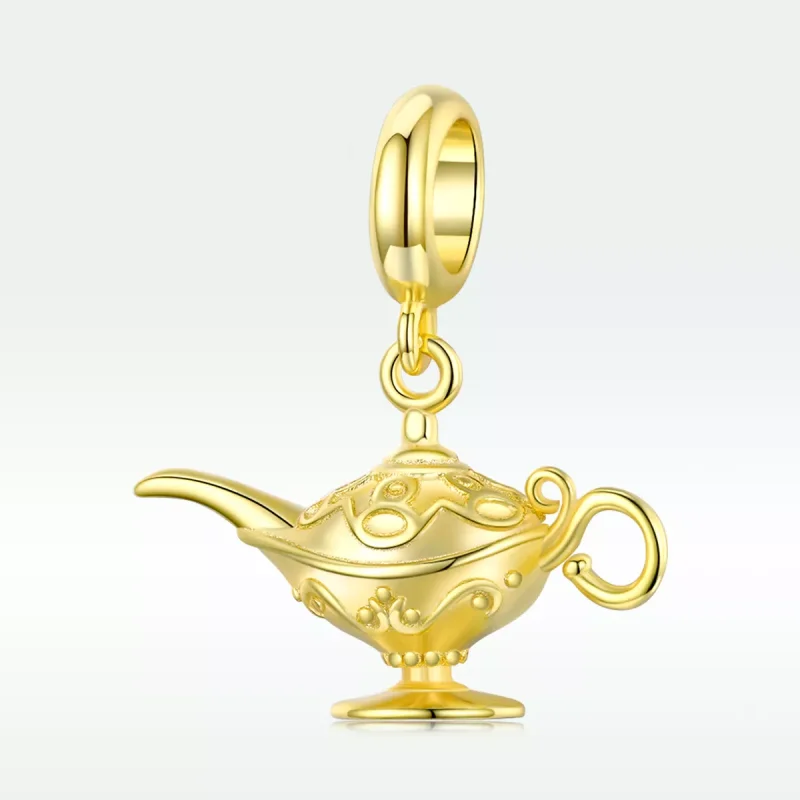 (bild till) Pandora Stil Hängberlock Magisk Lampa 14 Karats Guldpläterad - Scc1819 - View 5