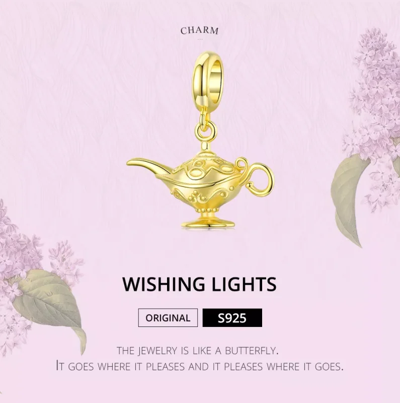 (bild till) Pandora Stil Hängberlock Magisk Lampa 14 Karats Guldpläterad - Scc1819 - View 6