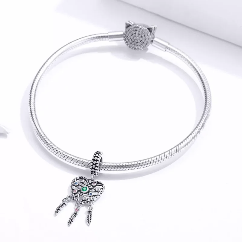 (bild till) Pandora Stil Hängberlock Openwork Family Tree Heart - Scc1445 - View 3