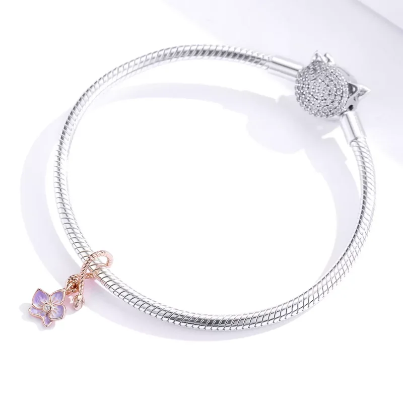 (bild till) Pandora Stil Hängberlock Orkide 14 Karat Roséguld - Bsc287 - View 2