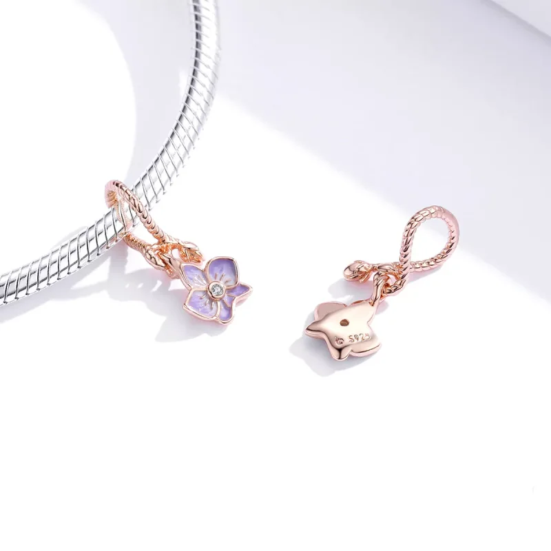 (bild till) Pandora Stil Hängberlock Orkide 14 Karat Roséguld - Bsc287 - View 3