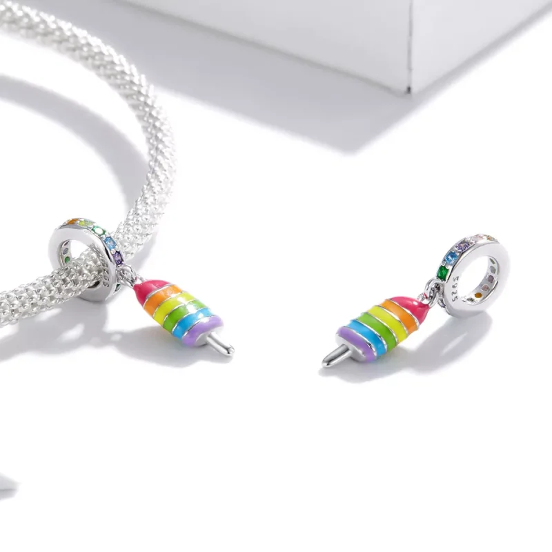 (bild till) Pandora Stil Hängberlock Rainbow Glass - Bsc351 - View 3