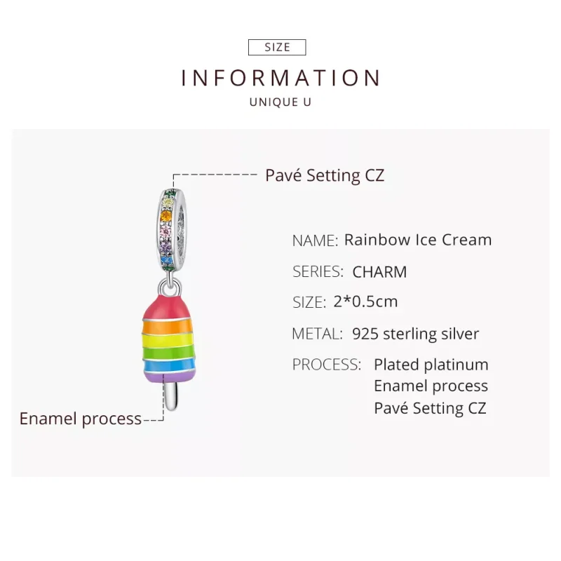 (bild till) Pandora Stil Hängberlock Rainbow Glass - Bsc351 - View 8