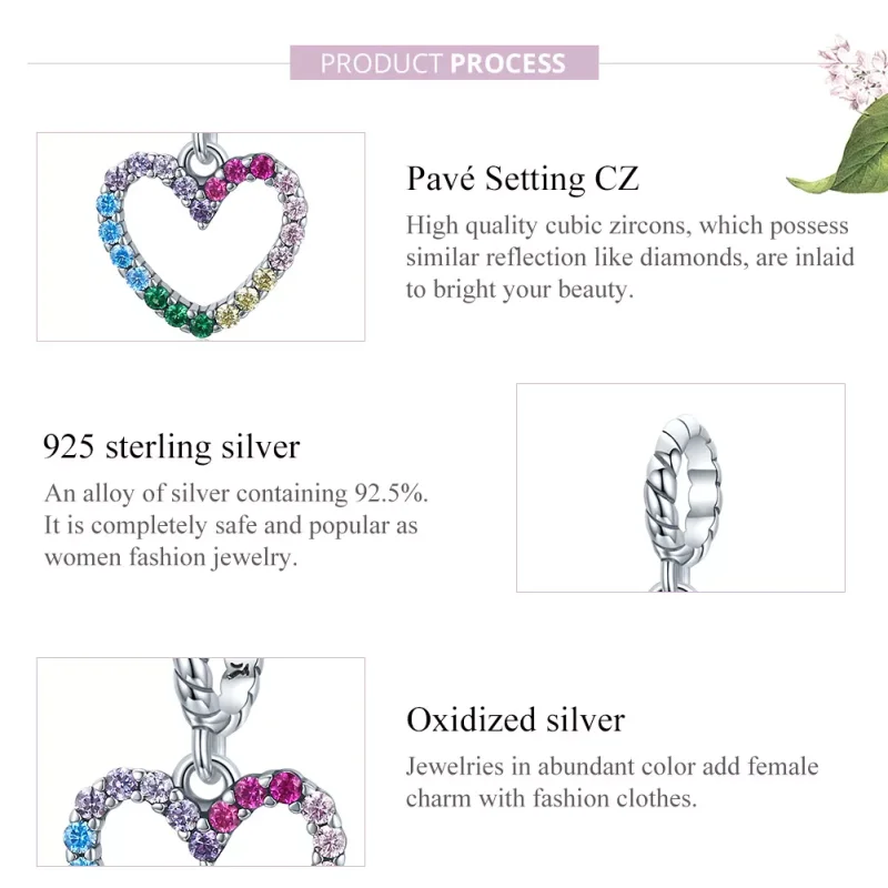 (bild till) Pandora Stil Hängberlock Rainbow Love - Scc1851 - View 6