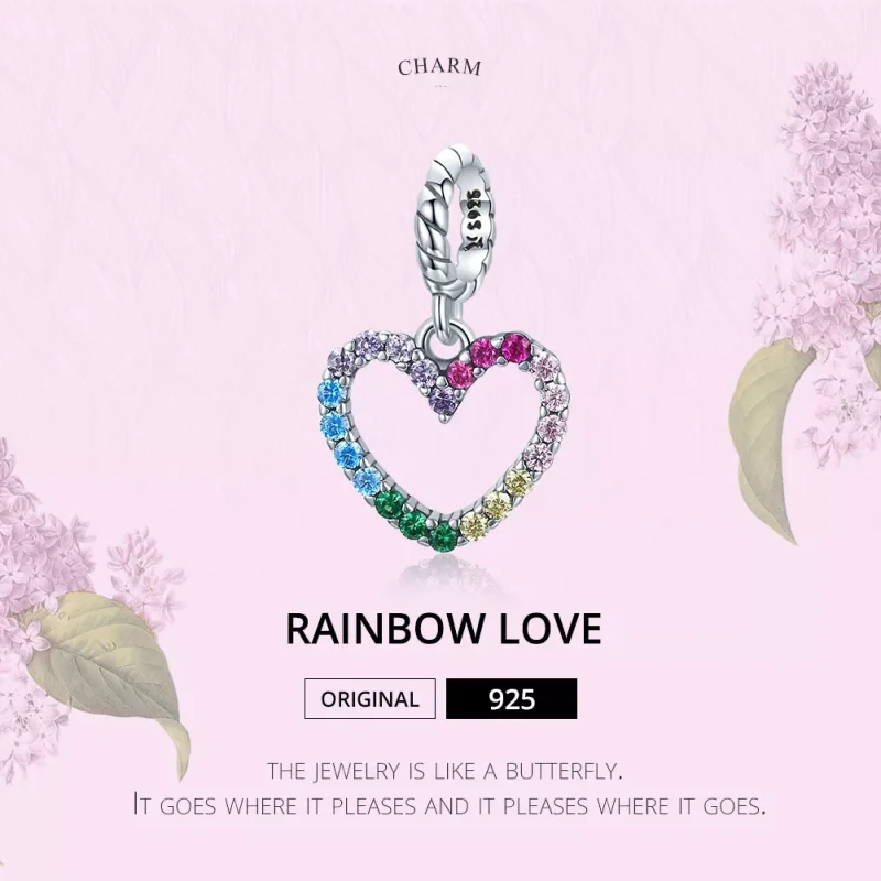 (bild till) Pandora Stil Hängberlock Rainbow Love - Scc1851 - View 7