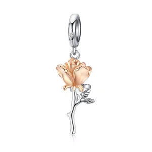(bild till) Pandora Stil Hängberlock Tvåfärgat Älskare Rosblommor - Bsc145