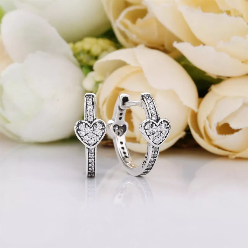 (bild till) PANDORA Alluring Hearts Creoler 297290CZ - View 2