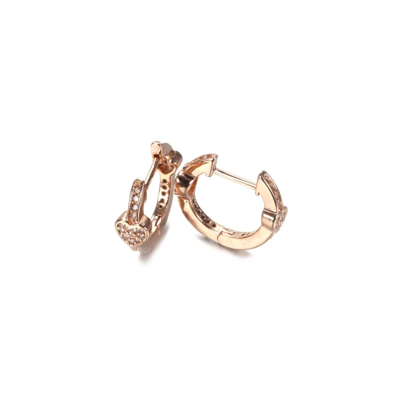 (bild till) Pandora Creoler Lockande Hjärtan 14 Karat Roséguld - 287290Cz - View 3