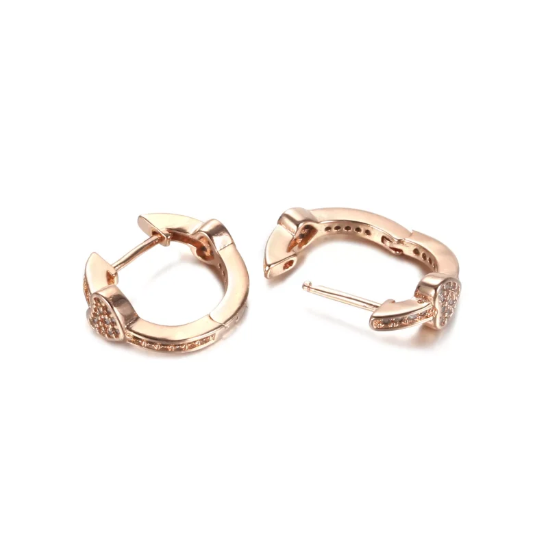 (bild till) Pandora Creoler Lockande Hjärtan 14 Karat Roséguld - 287290Cz - View 5