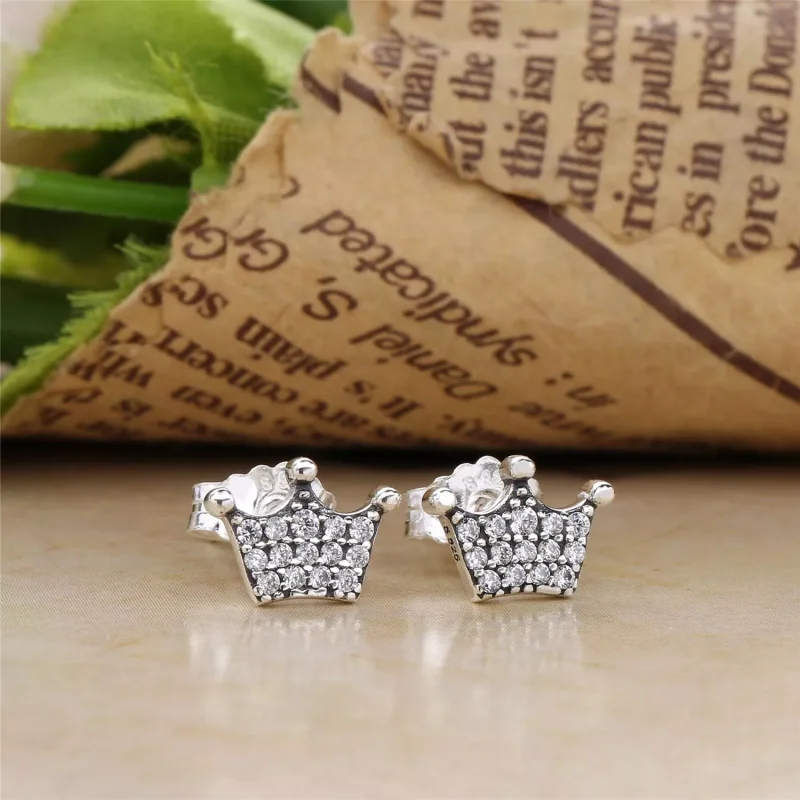 (bild till) PANDORA Enchanted Crowns Stiftörhängen 297127CZ - View 3