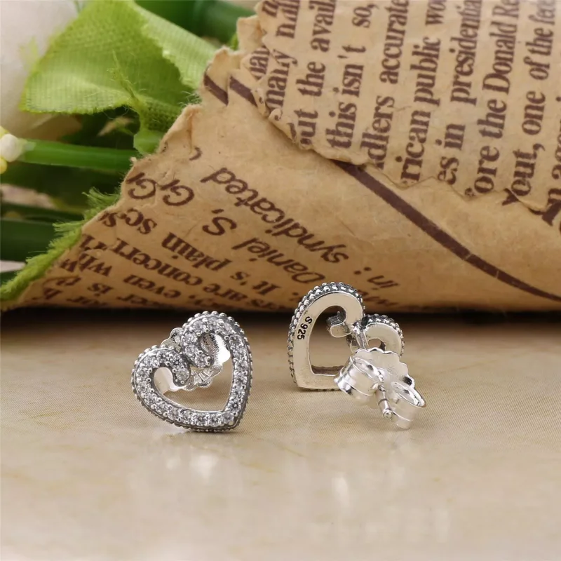 (bild till) PANDORA Heart Swirls Stiftörhängen 297099CZ - View 5