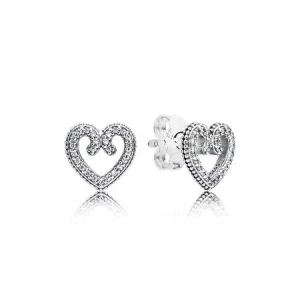 (bild till) PANDORA Heart Swirls Stiftörhängen 297099CZ