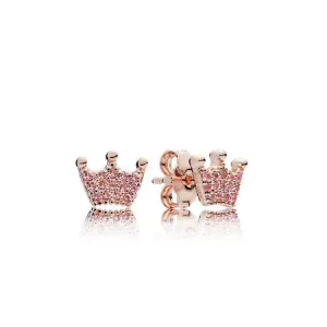 (bild till) PANDORA Pink Enchanted Crowns Stiftörhängen 287127NPO