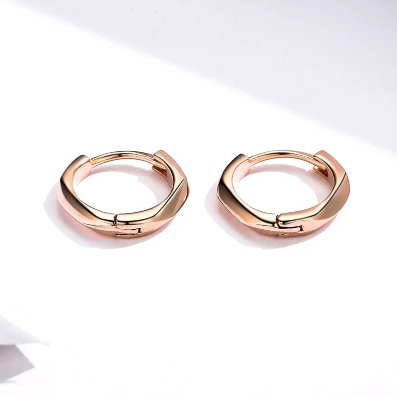 (bild till) Pandora Stil Creoler Enkel 14 Karat Roséguld - Bse119 - View 6