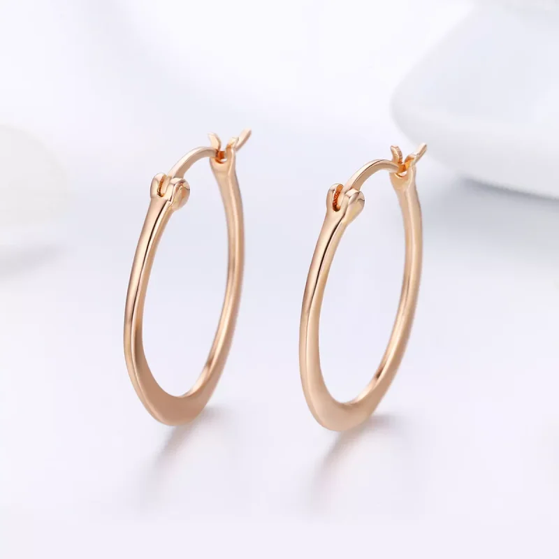 (bild till) Pandora Stil Creoler Enkel 14 Karat Roséguld - Sce478 - View 2