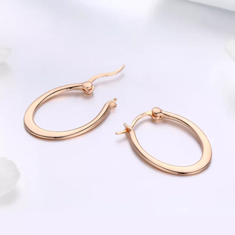 (bild till) Pandora Stil Creoler Enkel 14 Karat Roséguld - Sce478 - View 4