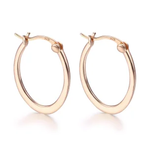 (bild till) Pandora Stil Creoler Enkel 14 Karat Roséguld - Sce478