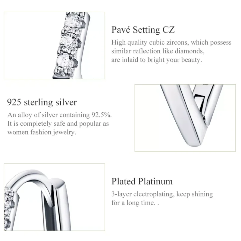 (bild till) Pandora Stil Creoler Geometri - Bse162 - View 3