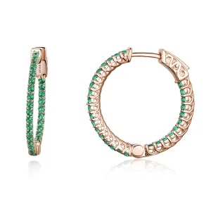 (bild till) Pandora Stil Creoler Grön Stil 14 Karat Roséguld - Sce511