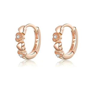 (bild till) Pandora Stil Creoler Hjärtan Dating 14 Karat Roséguld - Sce445-C