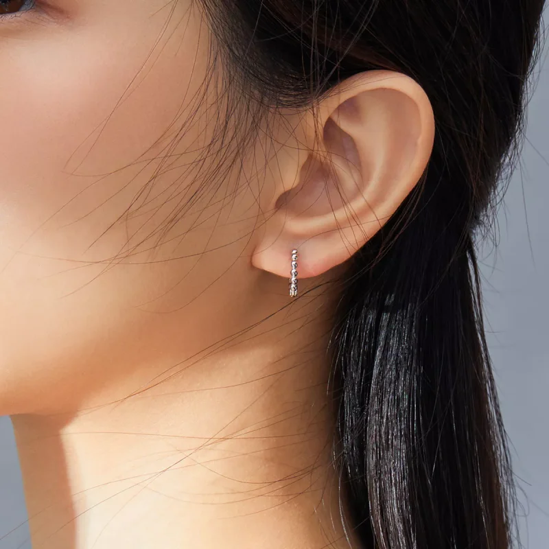 (bild till) Pandora Stil Creoler Liten Boll - Sce807-A - View 6
