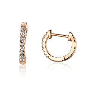 (bild till) Pandora Stil Creoler Liten Cirkel 14 Karat Roséguld - Sce498-C