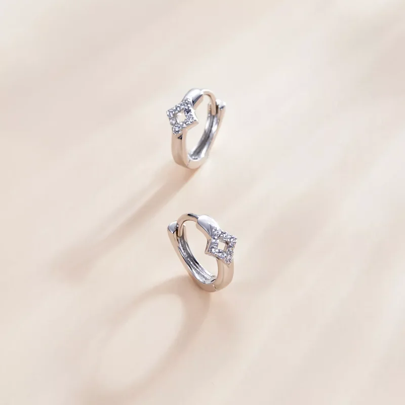 (bild till) Pandora Stil Creoler Lysande Diamant - Sce1048 - View 3
