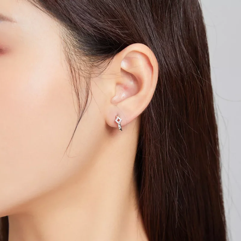 (bild till) Pandora Stil Creoler Lysande Diamant - Sce1048 - View 5