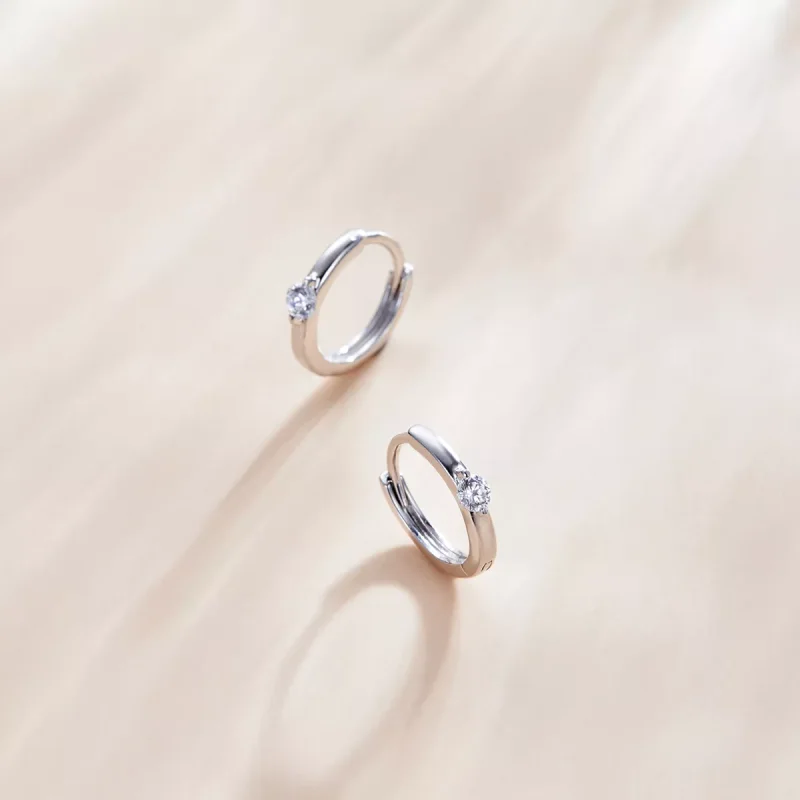 (bild till) Pandora Stil Creoler Lysande Diamant - Sce1050-A - View 2