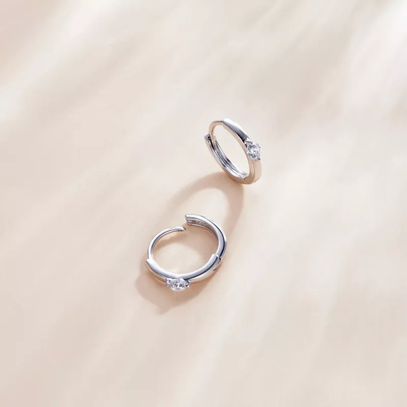 (bild till) Pandora Stil Creoler Lysande Diamant - Sce1050-A - View 3