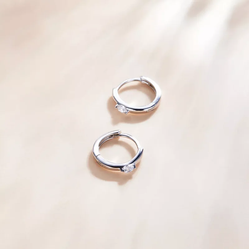 (bild till) Pandora Stil Creoler Lysande Diamant - Sce1050-A - View 4